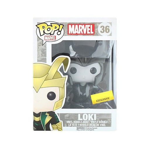 Marvel Pop! Vinyl Bobblehead Black & White Loki with Helmet [Thor] Exclusive - Fugitive Toys