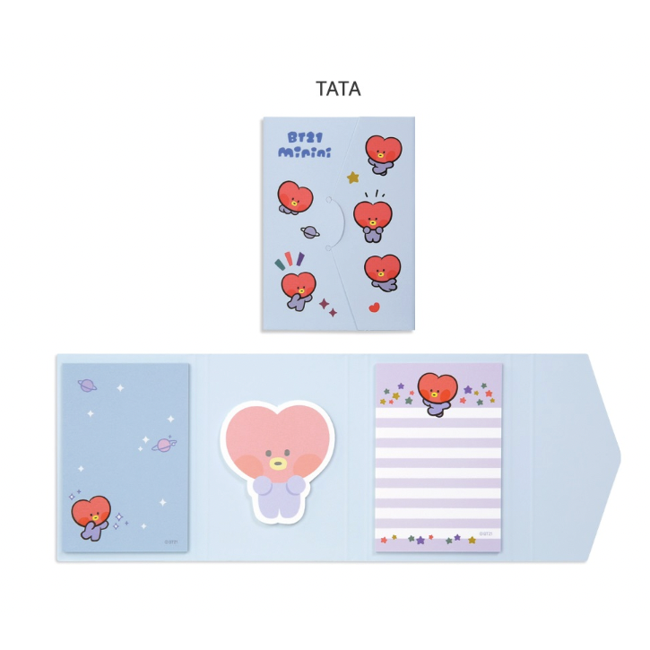 Bt21 Rj Notepad Mini So BT21 Minini Sticky Memo Note Pad - Tata