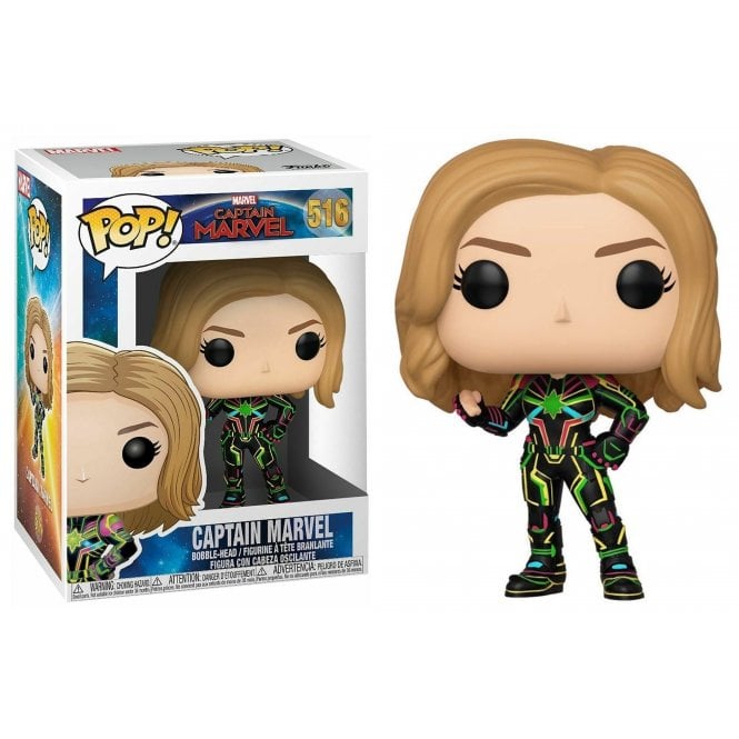 Marvel Pop! Vinyl Figure Captain Marvel in Neon Suit [516] - Fugitive Toys