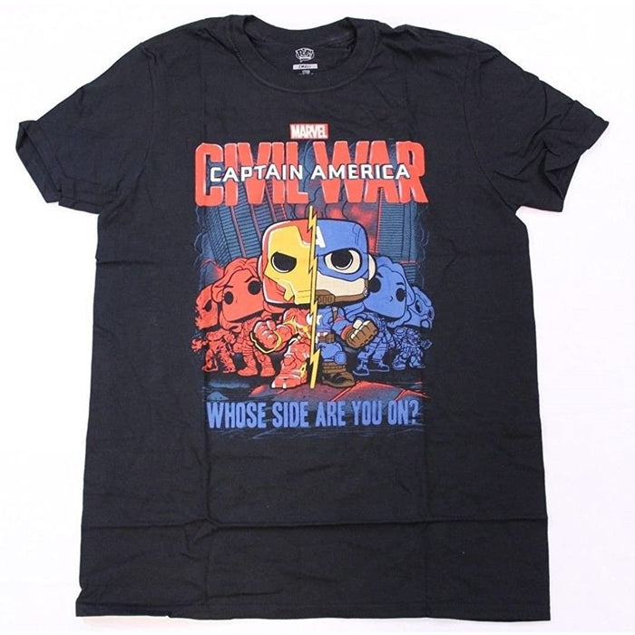 Marvel Pop! Tees Civil War Captain America - XL - Fugitive Toys