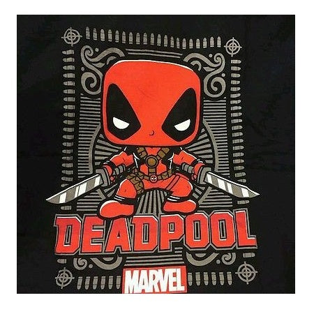 Marvel Pop! Tees Ornate Deadpool Black - XS - Fugitive Toys