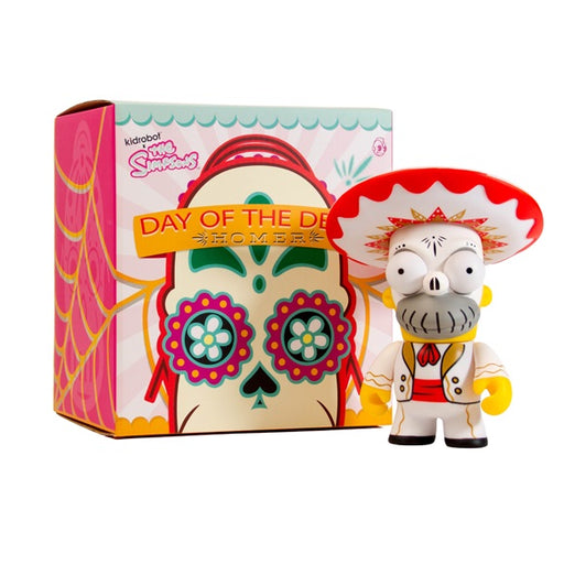 Kidrobot x The Simpsons Homer Day of the Dead Mariachi 6" White Vinyl Figure - Fugitive Toys