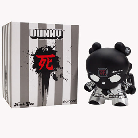 Kidrobot Skullhead Dunny 8" Black Revisited Vinyl Figure by Huck Gee - Fugitive Toys