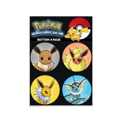 Loungefly x Pokemon Button Pin 4-Pack Eevees Set - Fugitive Toys