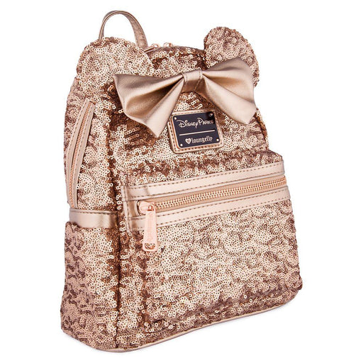 Loungefly x Disney Parks Minnie Mouse Rose Gold Sequined Mini Backpack - Fugitive Toys