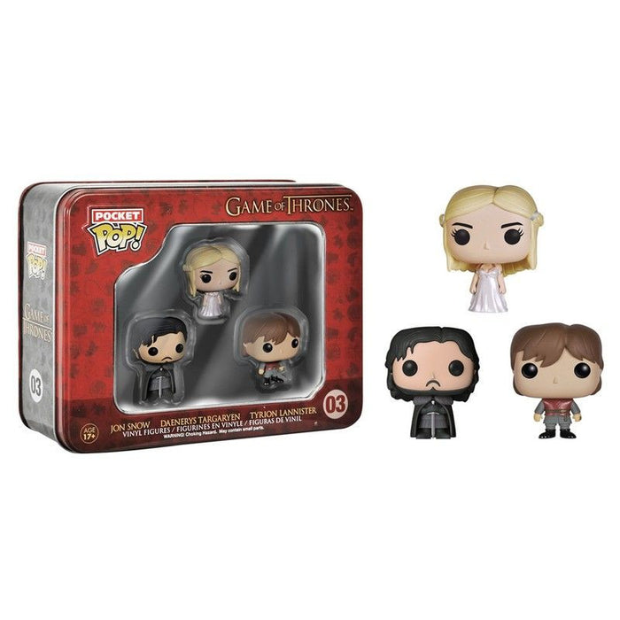 Game of Thrones Pocket Pop! 3-Pack Tin [Jon, Tyrion and Daenerys] - Fugitive Toys