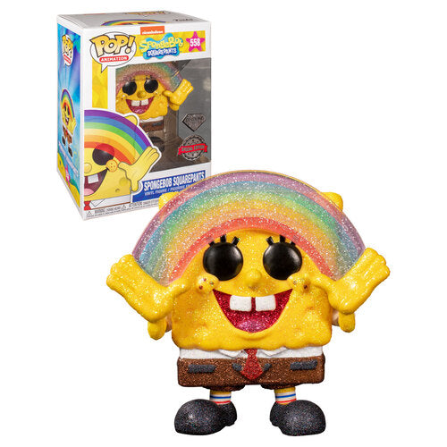 Spongebob Squarepants Pop! Vinyl Figure Spongebob w/Rainbow (Diamond Collection) [558] - Fugitive Toys