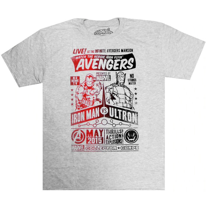 Marvel Pop! Tees Avengers Iron Man vs. Ultron - L - Fugitive Toys