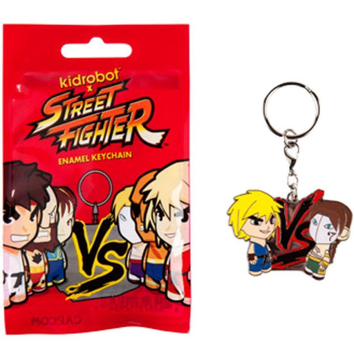 Kidrobot x Street Fighter Enamel Keychain: (1 Blind Pack) - Fugitive Toys