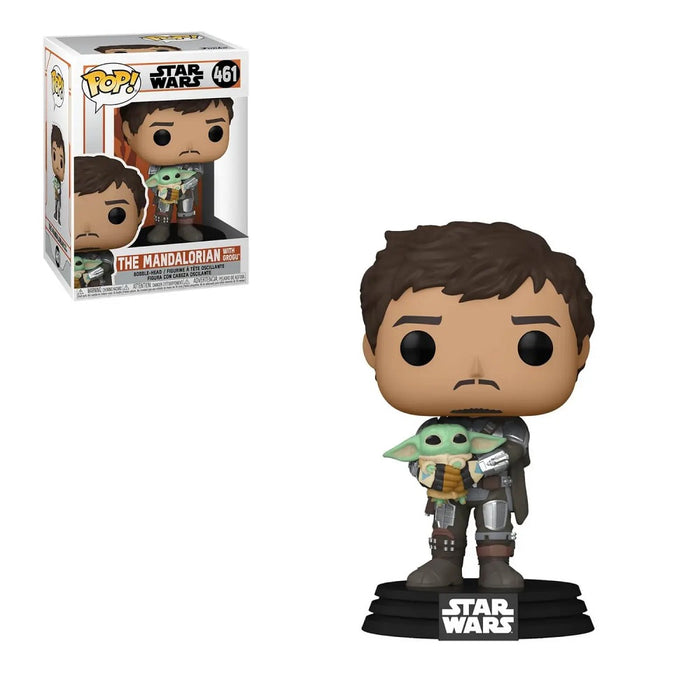 Star Wars The Mandalorian Pop! Vinyl Figure The Mandalorian with Grogu [461] - Fugitive Toys