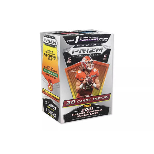 2021 Panini NFL Prizm Draft Picks Football Trading Card Blaster Box (Purple Wave Prizm) - Fugitive Toys