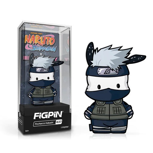 Naruto Shippuden x Hello Kitty: FiGPiN Enamel Pin Pochacco Kakashi [637] - Fugitive Toys