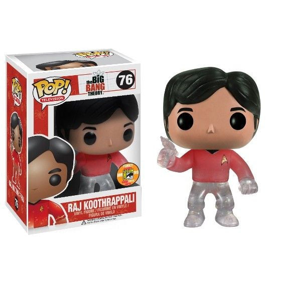 The Big Bang Theory Pop! Vinyl Figure Raj Koothrappali: Star Trek Red Shirt [SDCC 2013 Exclusive] - Fugitive Toys