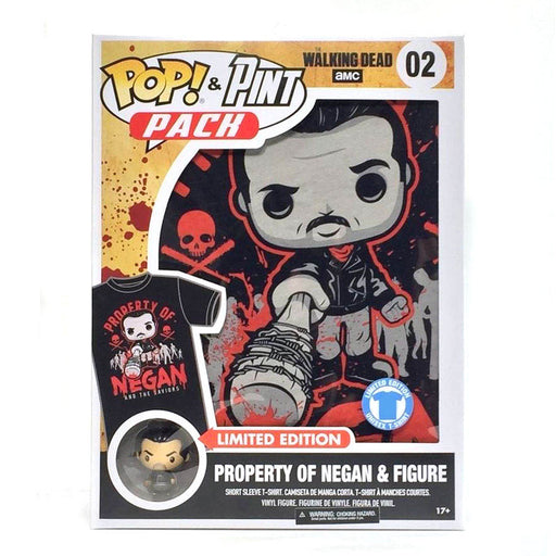 Pop! & Pint Pack The Walking Dead Property of Negan Tee & Figure (Small) - Fugitive Toys