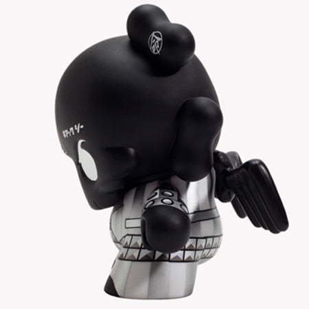 Kidrobot Skullhead Dunny 8" Black Revisited Vinyl Figure by Huck Gee - Fugitive Toys