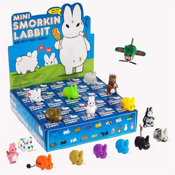 Kidrobot Mini Smorkin' Labbit (Now With Fried Chicken!) (Case of 25) - Fugitive Toys