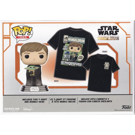 Star Wars The Mandalorian Pop! Tees Luke Skywalker with Grogu Pop & Tee - XL - Fugitive Toys