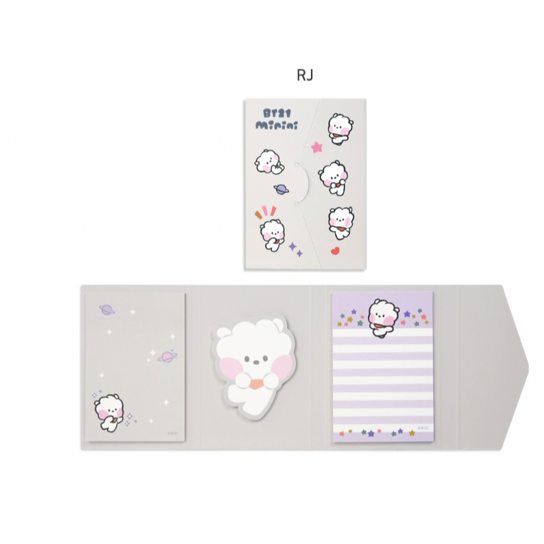 Bt21 Rj Notepad Mini So BT21 Minini Sticky Memo Note Pad - RJ