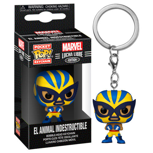 Marvel Lucha Libre Pocket Pop! Keychain El Animal Indestructible (Wolverine) - Fugitive Toys