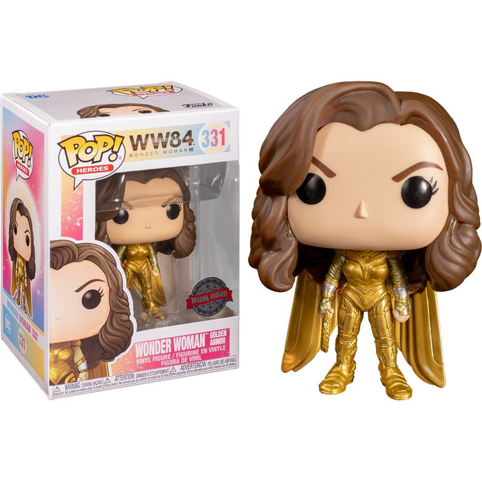 WW84 Heroes Pop! Vinyl Figure Wonder Woman Golden Armor w/No Helmut [331] - Fugitive Toys