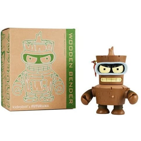 Kidrobot x Futurama Wooden Bender 6-Inch Figure - Fugitive Toys
