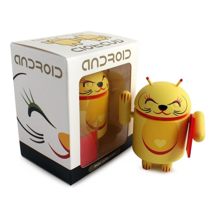 Android Mini Collectible Lucky Cat Series - Yellow Lucky Cat w/ Red Envelope - Fugitive Toys