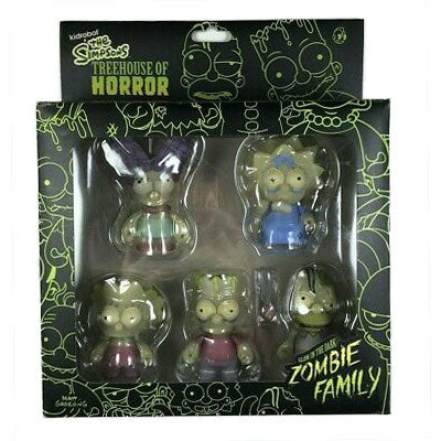 Kidrobot x The Simpsons Tree House of Horrors Zombie Family 5 Pack (GITD) - Fugitive Toys